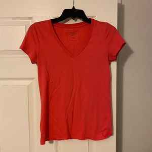 Coral v-neck shirt